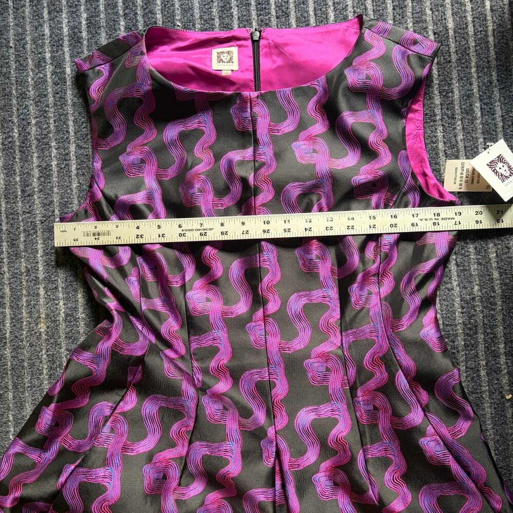 Ann Klein Sheath Dress Size 12 NWT Geometric Pink Black - Picture 9 of 9